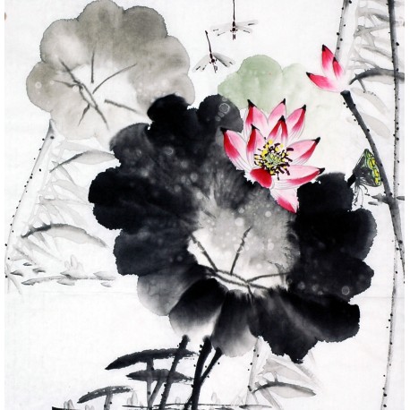 Chinese Lotus Painting - CNAG008693