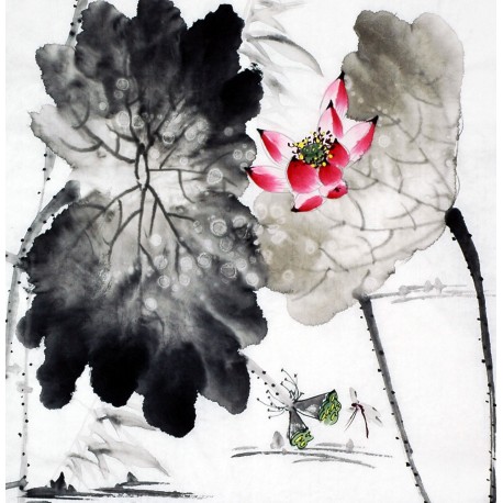 Chinese Lotus Painting - CNAG008694