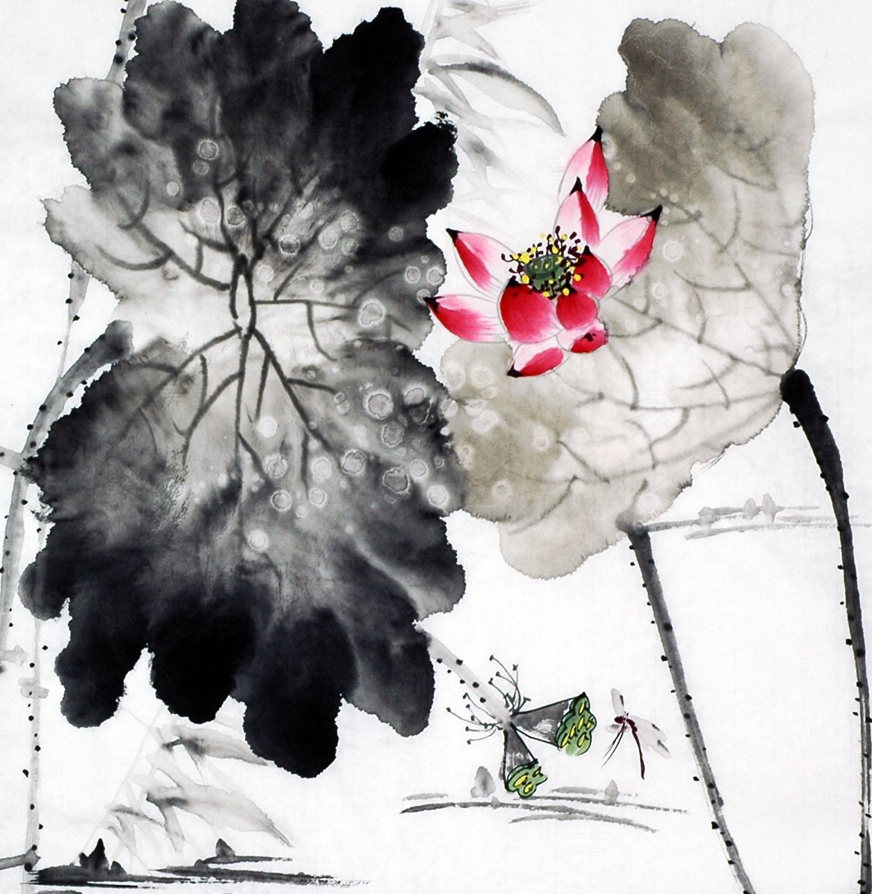 Chinese Lotus Painting - CNAG008694