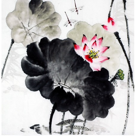 Chinese Lotus Painting - CNAG008695