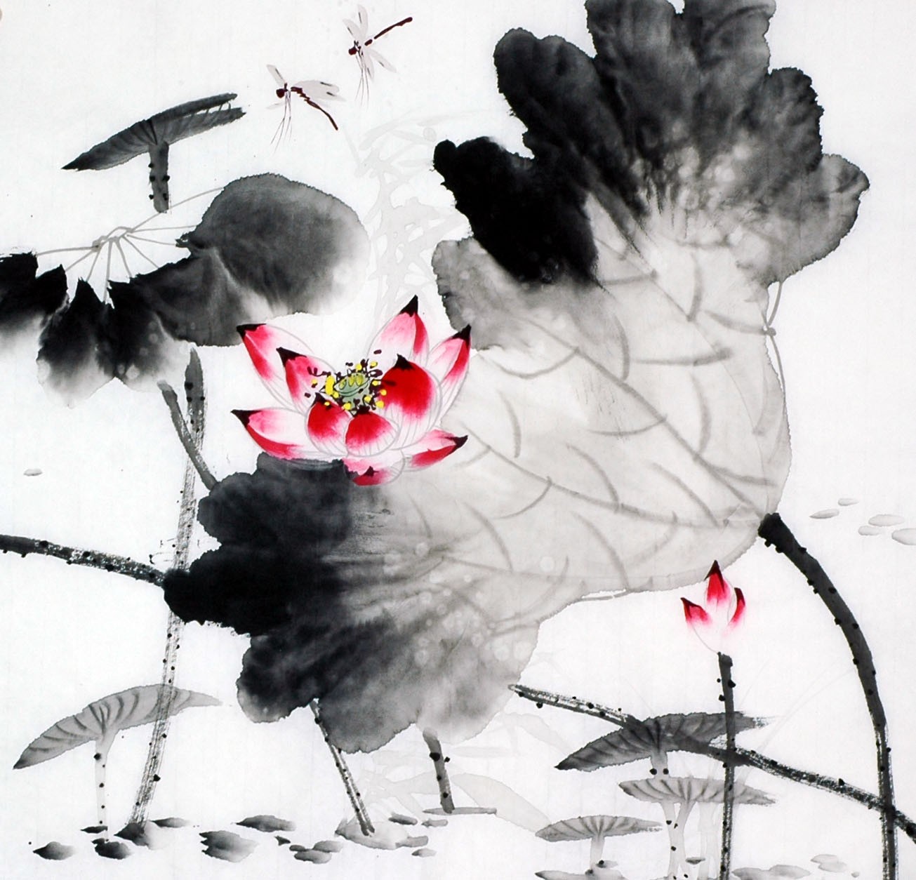 Chinese Lotus Painting - CNAG008696