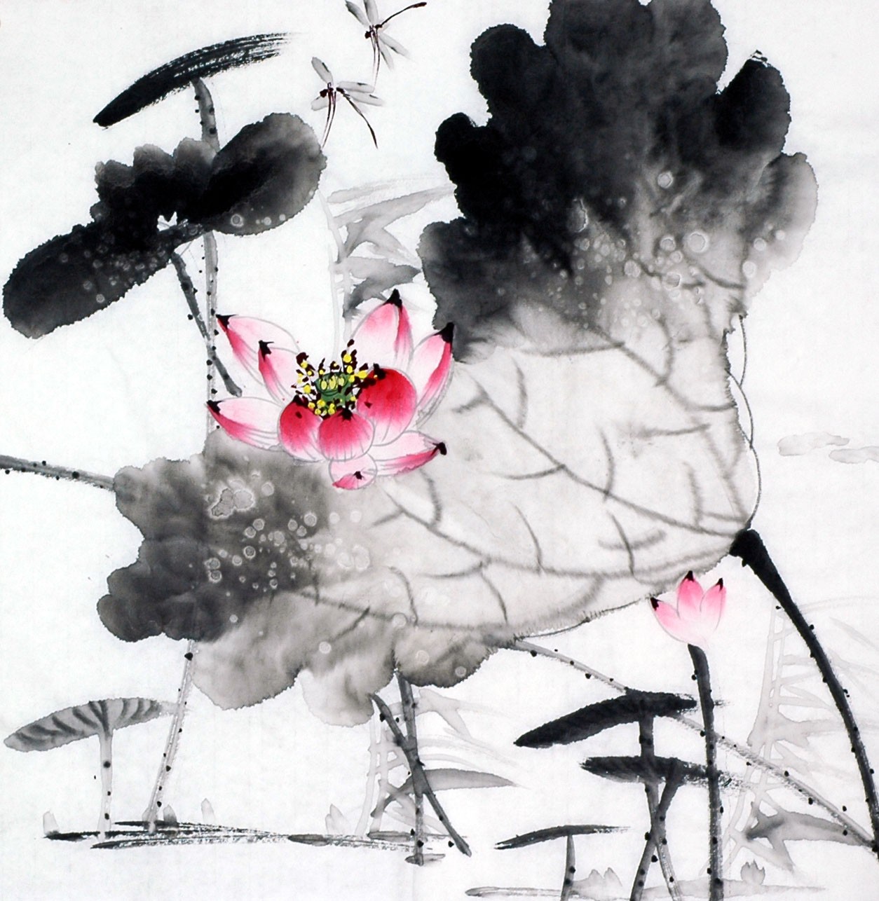 Chinese Lotus Painting - CNAG008698