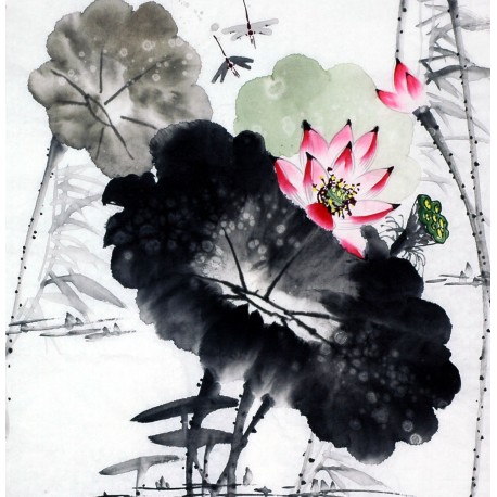 Chinese Lotus Painting - CNAG008704