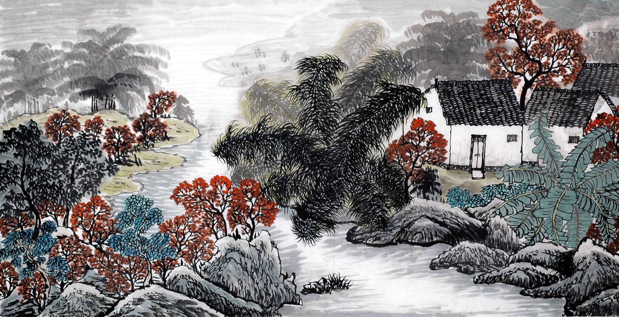 Chinese Landscape Painting - CNAG008784