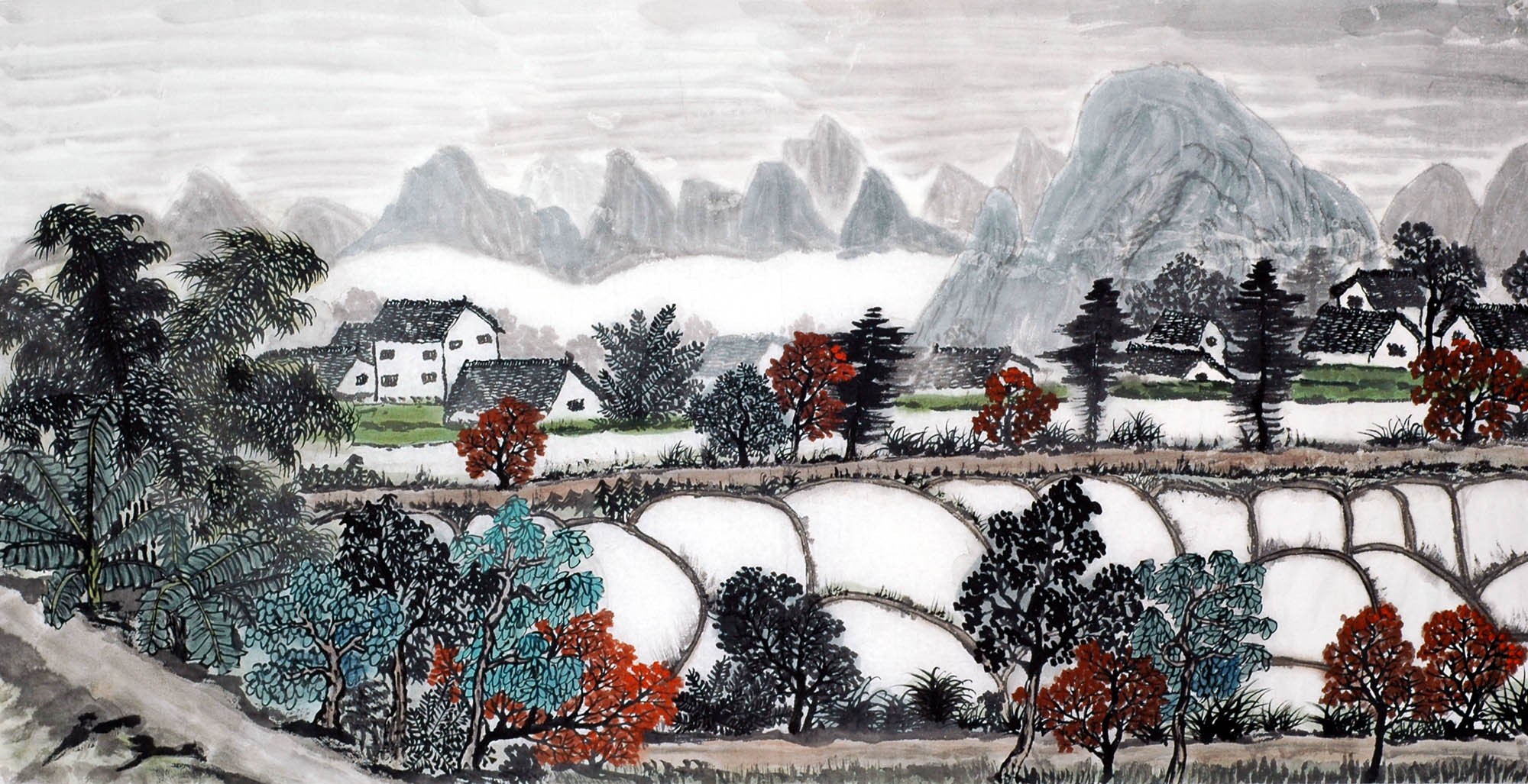 Chinese Landscape Painting - CNAG008803