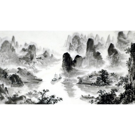 Chinese Landscape Painting - CNAG008806