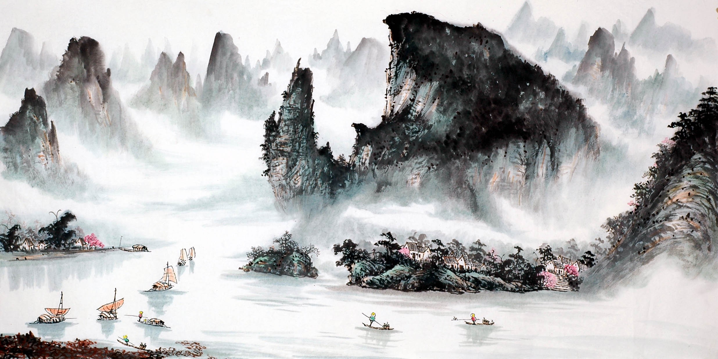 Chinese Landscape Painting - CNAG008808
