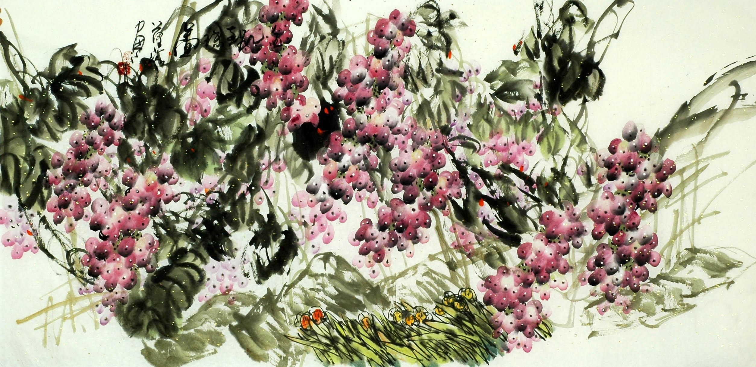 Chinese Grapes Painting - CNAG008870