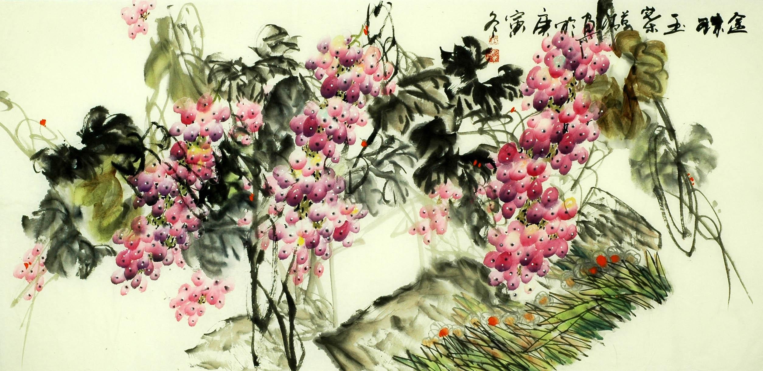 Chinese Grapes Painting - CNAG008872