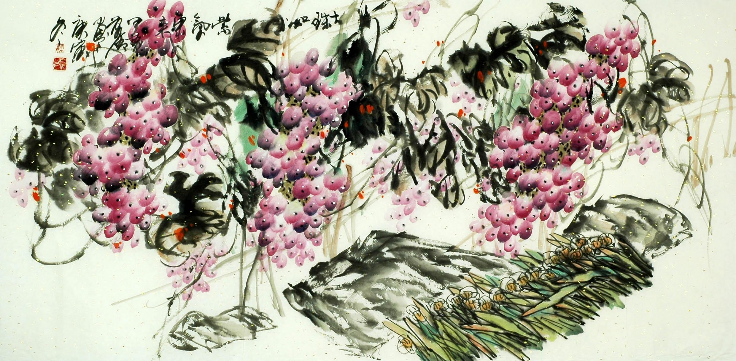 Chinese Grapes Painting - CNAG008873