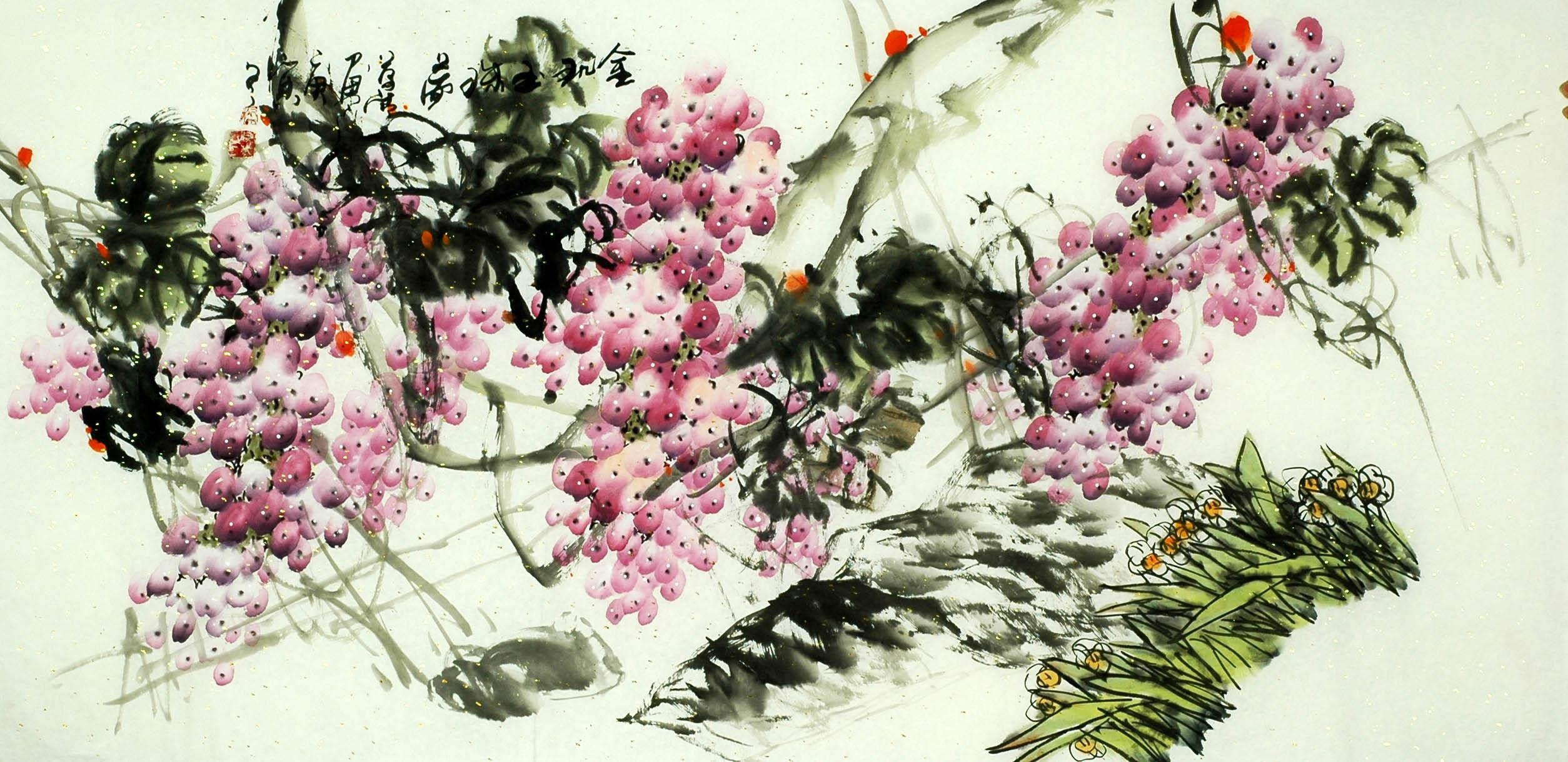 Chinese Grapes Painting - CNAG008874
