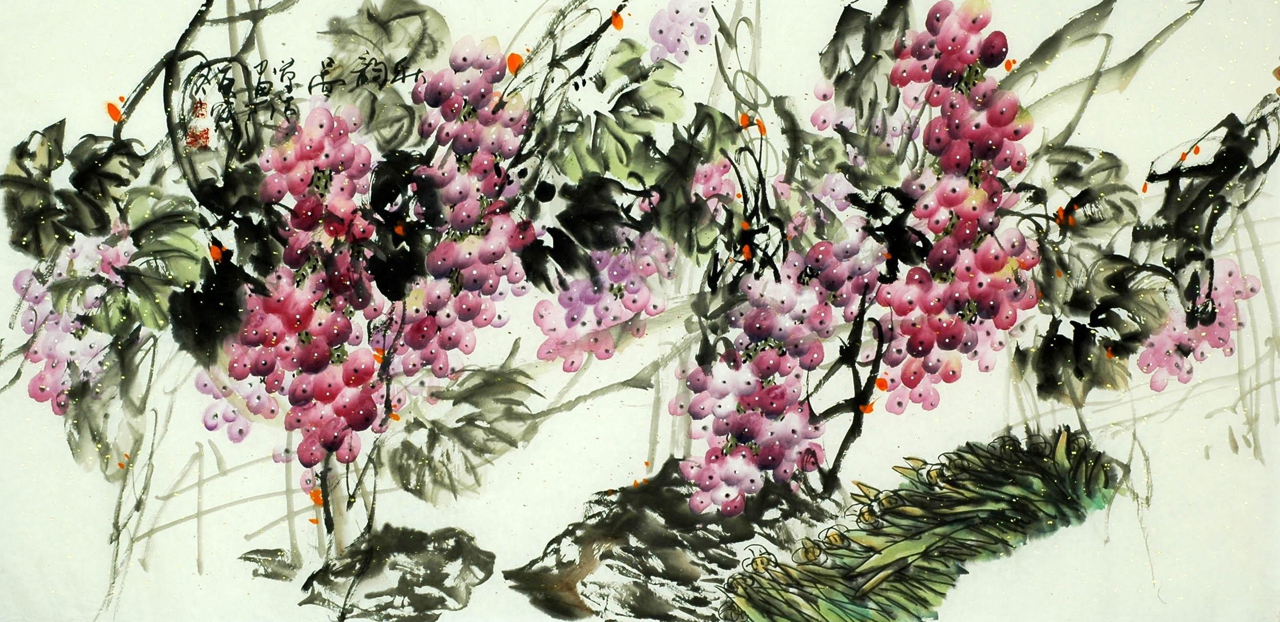 Chinese Grapes Painting - CNAG008875