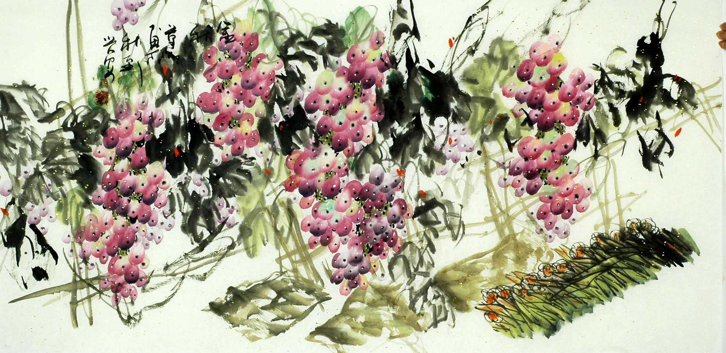 Chinese Grapes Painting - CNAG008876
