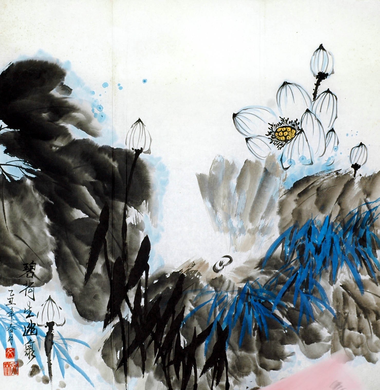 Chinese Lotus Painting - CNAG008985