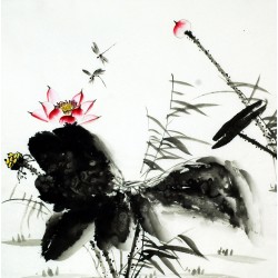 Chinese Lotus Painting - CNAG009039