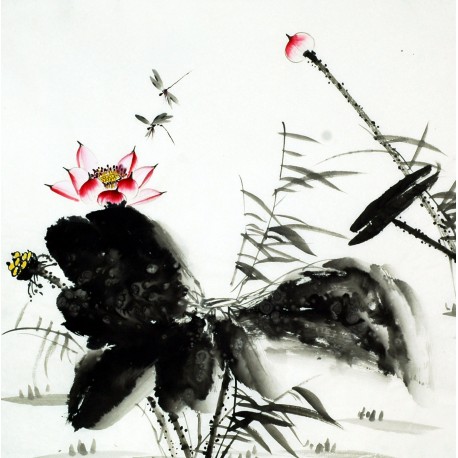 Chinese Lotus Painting - CNAG009039