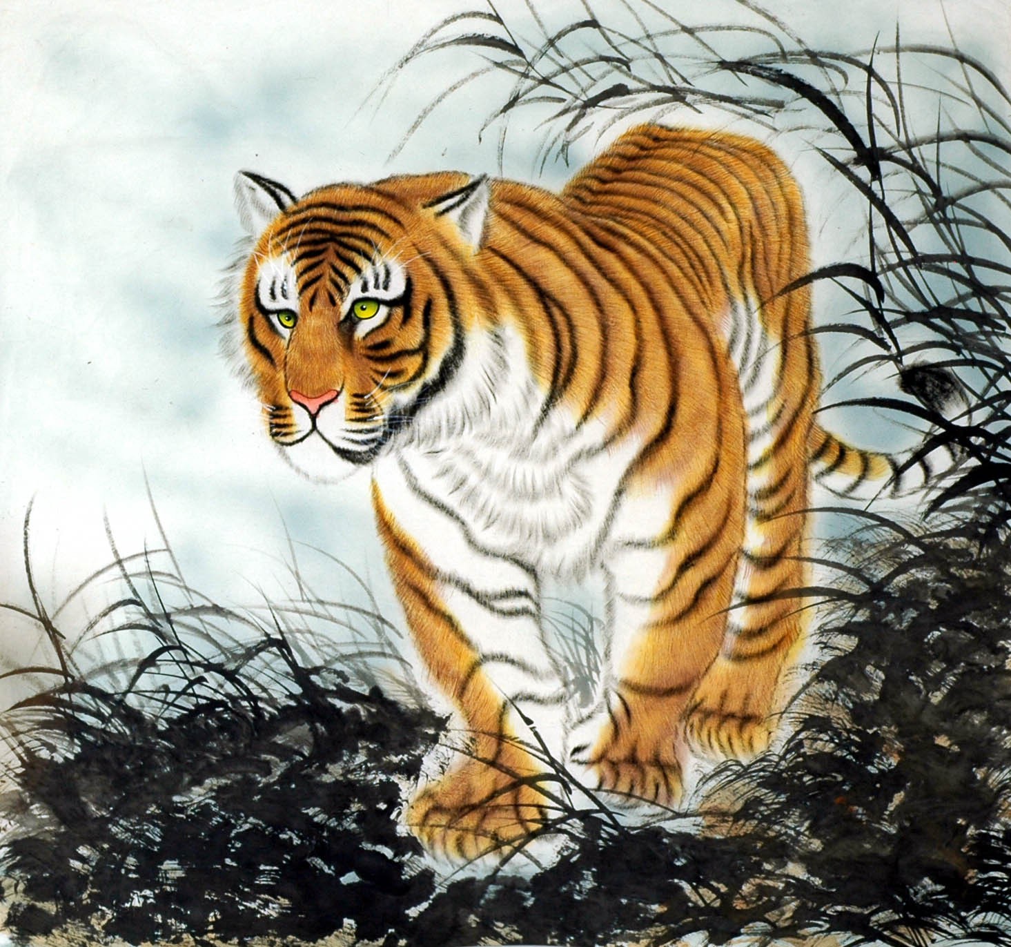 Chinese Tiger Painting - CNAG009139