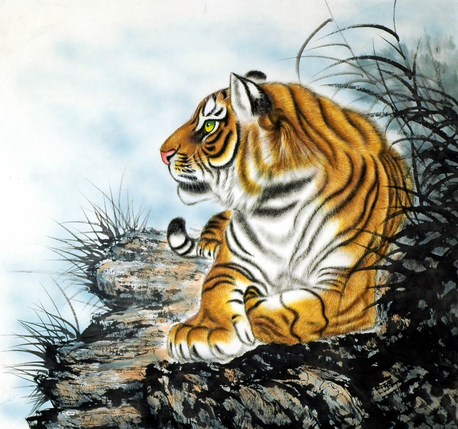 Chinese Tiger Painting - CNAG009140