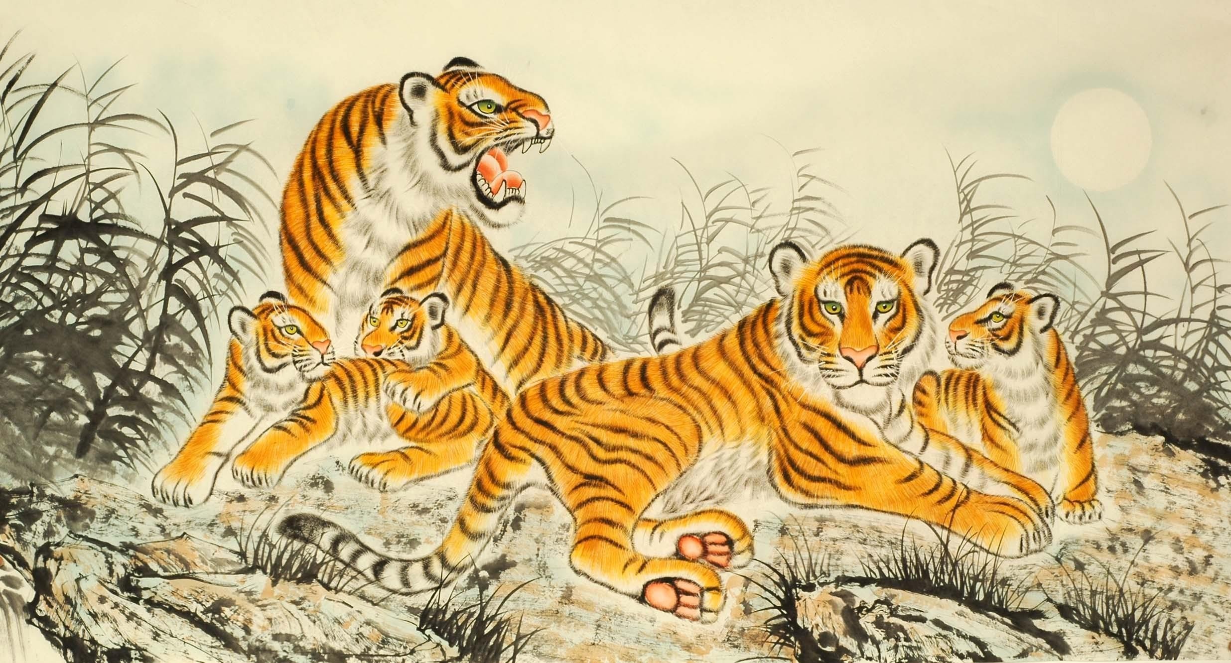 Chinese Tiger Painting - CNAG009222