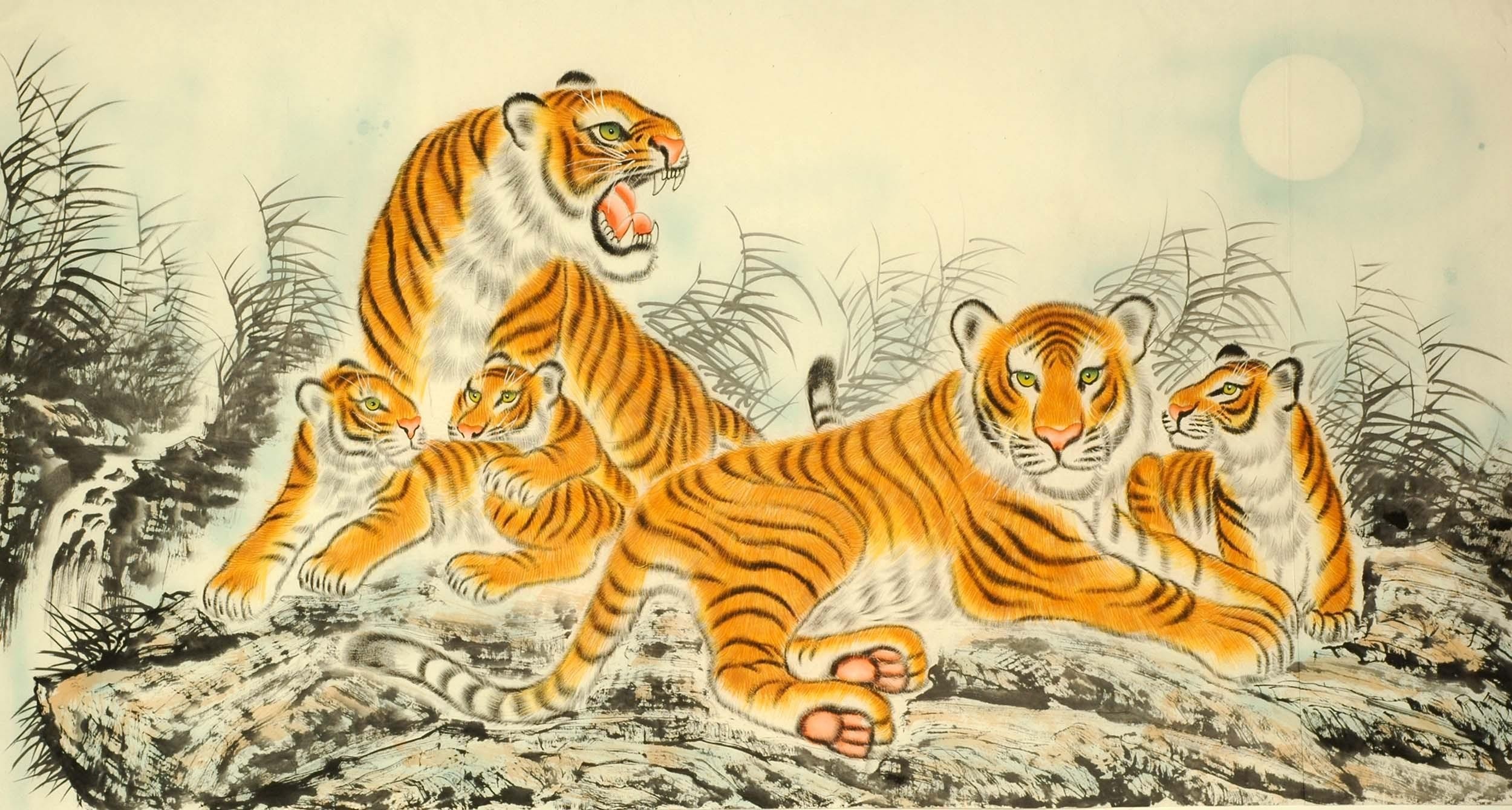 Chinese Tiger Painting - CNAG009223
