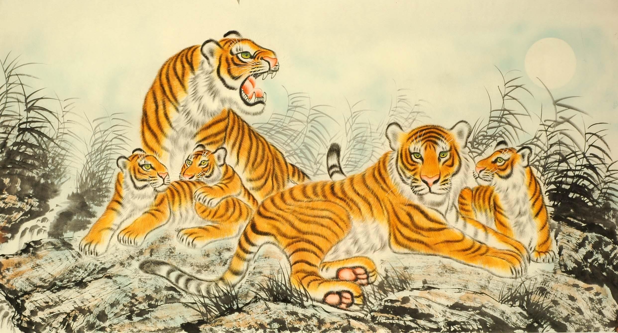Chinese Tiger Painting - CNAG009224