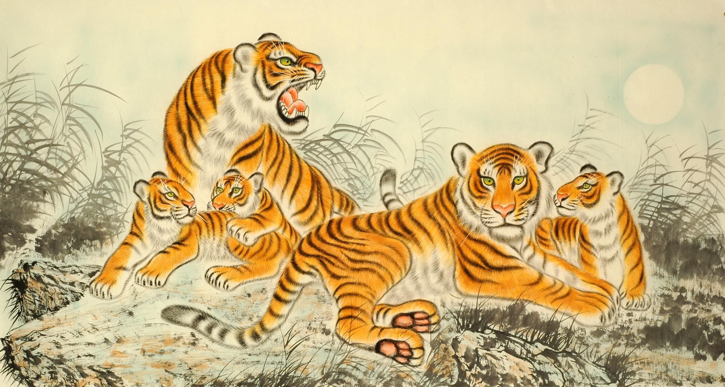 Chinese Tiger Painting - CNAG009225