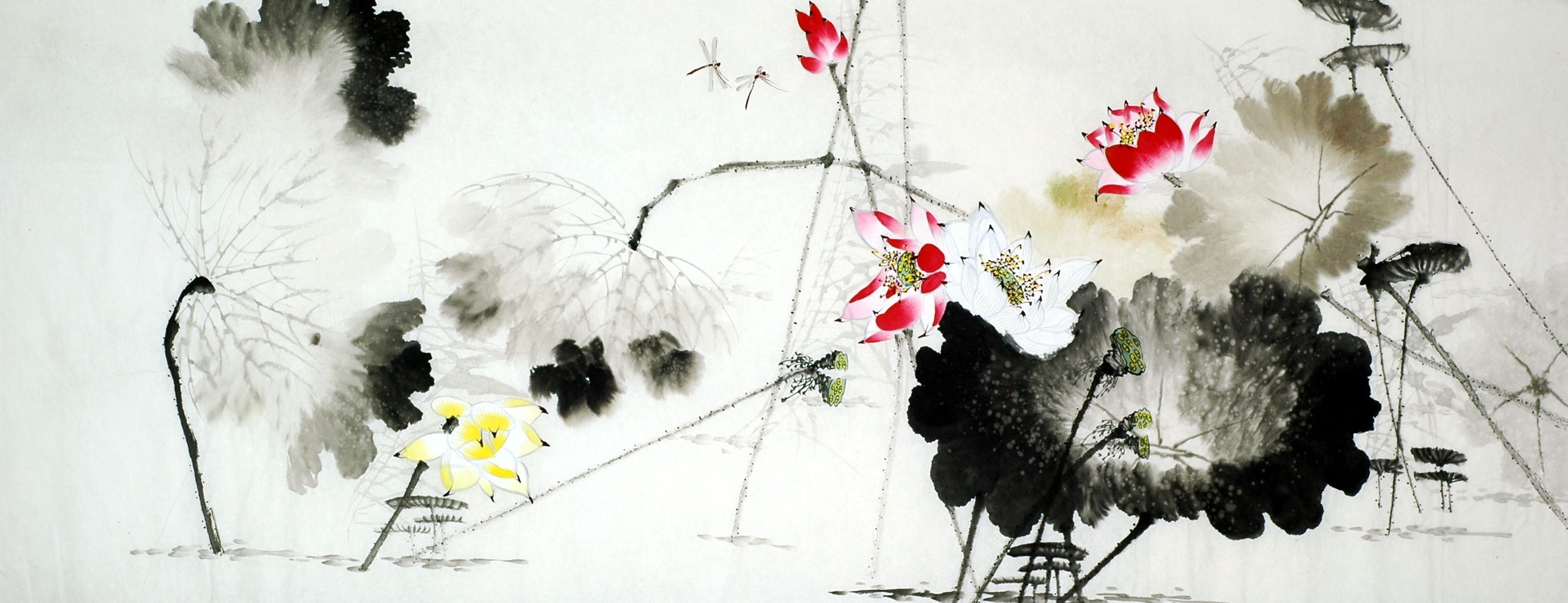 Chinese Lotus Painting - CNAG009265