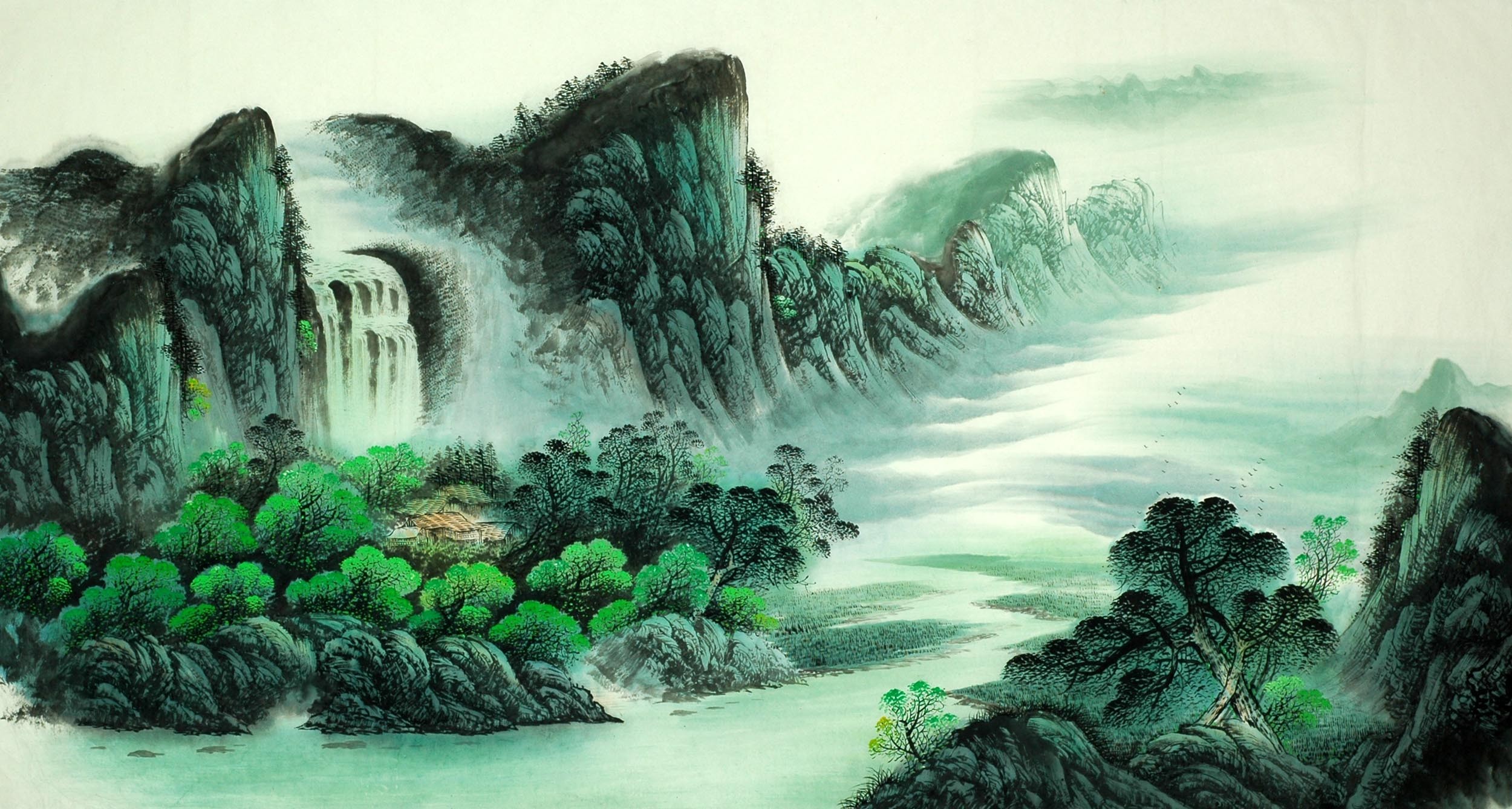 Chinese Landscape Painting - CNAG009267