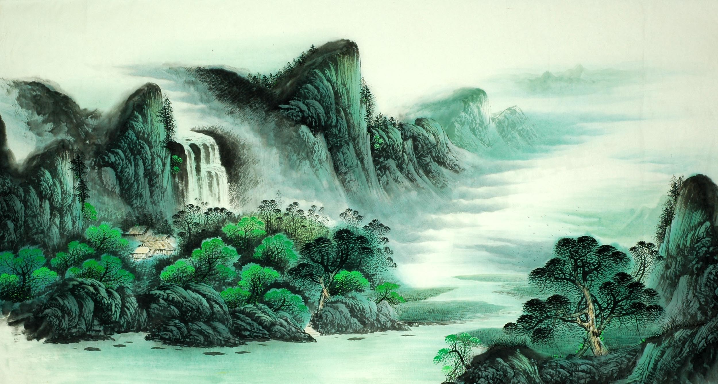 Chinese Landscape Painting - CNAG009268