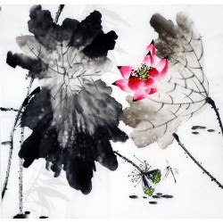 Chinese Lotus Painting - CNAG009317