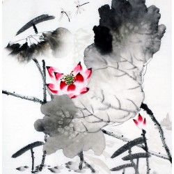 Chinese Lotus Painting - CNAG009319
