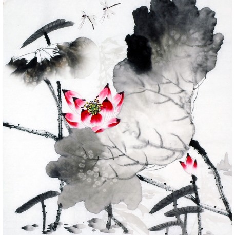 Chinese Lotus Painting - CNAG009319