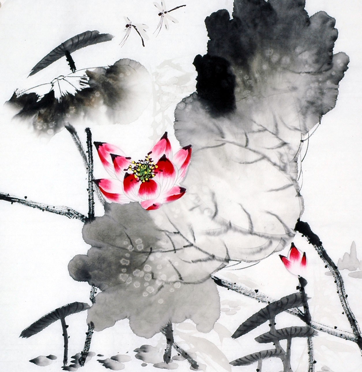 Chinese Lotus Painting - CNAG009319