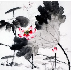 Chinese Lotus Painting - CNAG009320