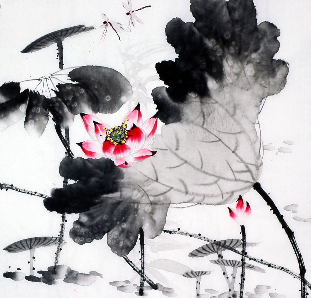 Chinese Lotus Painting - CNAG009320