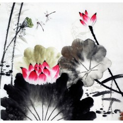 Chinese Lotus Painting - CNAG009321
