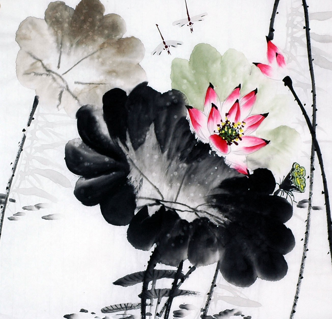 Chinese Lotus Painting - CNAG009322