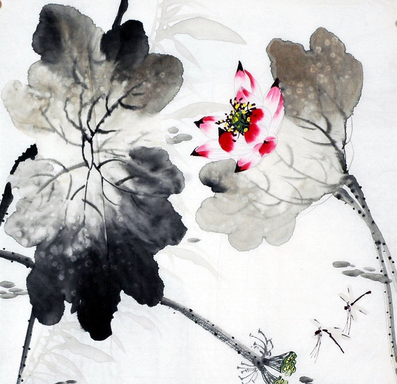 Chinese Lotus Painting - CNAG009323