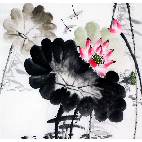 Chinese Lotus Painting - CNAG009324