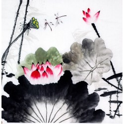 Chinese Lotus Painting - CNAG009325