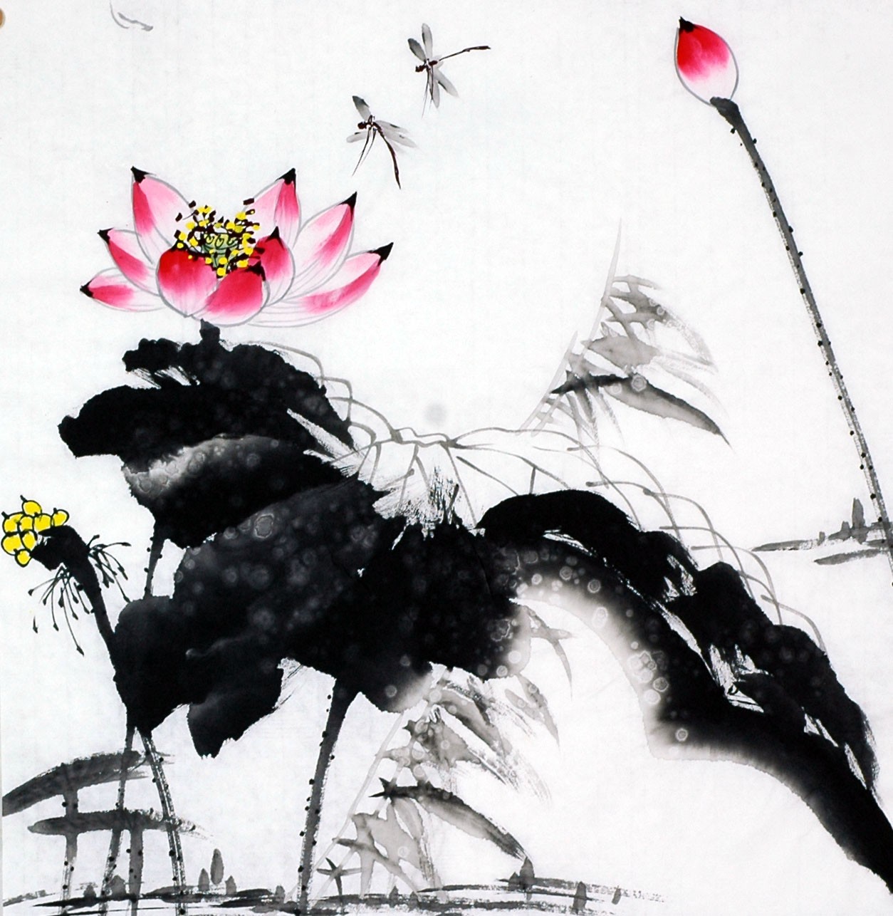 Chinese Lotus Painting - CNAG009326