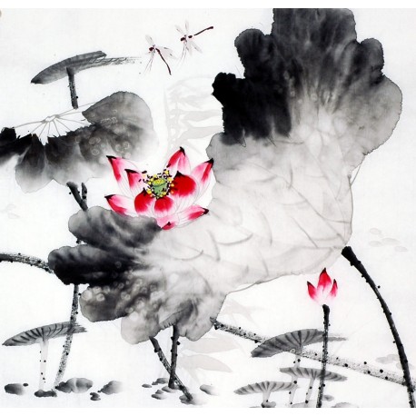 Chinese Lotus Painting - CNAG009327