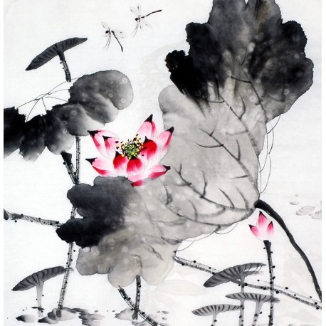 Chinese Lotus Painting - CNAG009328