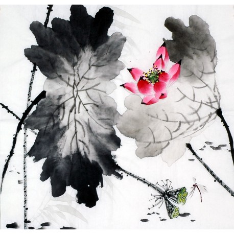 Chinese Lotus Painting - CNAG009329