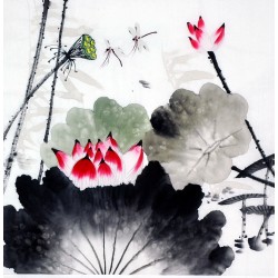 Chinese Lotus Painting - CNAG009334