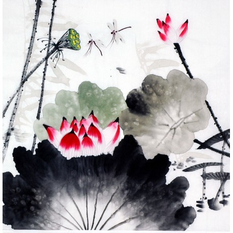 Chinese Lotus Painting - CNAG009334