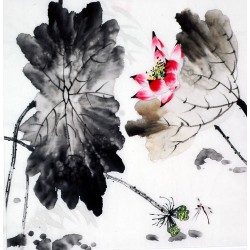 Chinese Lotus Painting - CNAG009335