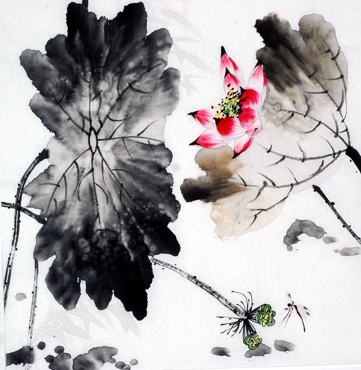 Chinese Lotus Painting - CNAG009335
