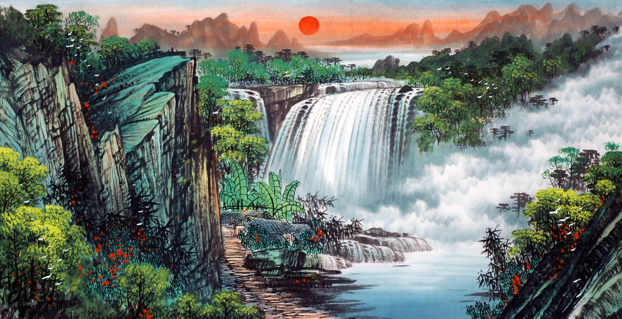 Chinese Landscape Painting - CNAG009392