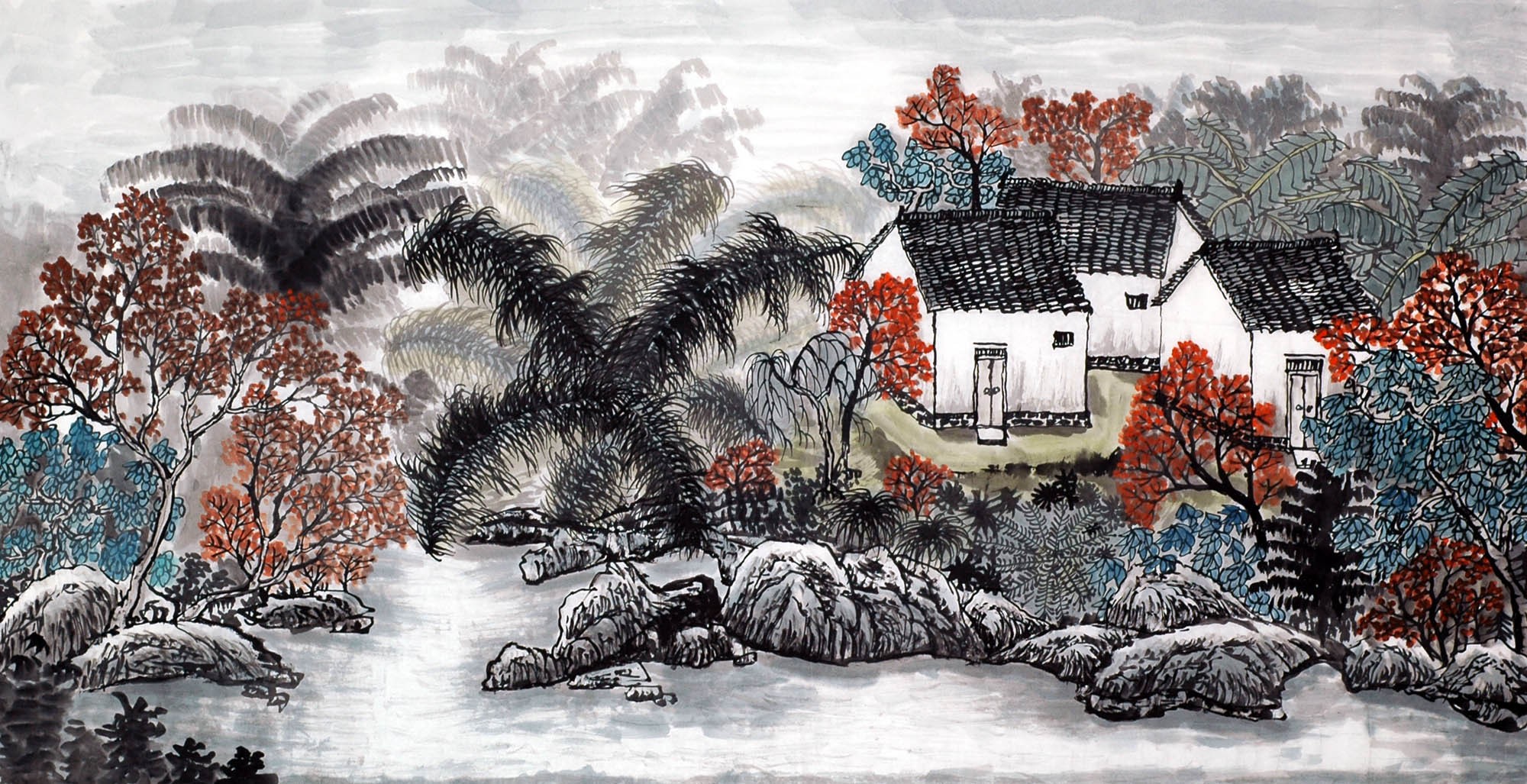 Chinese Landscape Painting - CNAG009395